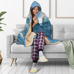 Dolphins Jumping Over Waves Print Hooded Blanket
