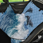 Dolphins Jumping Over Waves Print Pet Car Back Seat Cover