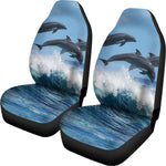 Dolphins Jumping Over Waves Print Universal Fit Car Seat Covers