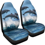 Dolphins Jumping Over Waves Print Universal Fit Car Seat Covers