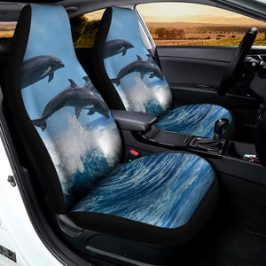 Dolphins Jumping Over Waves Print Universal Fit Car Seat Covers