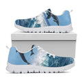 Dolphins Jumping Over Waves Print White Running Shoes