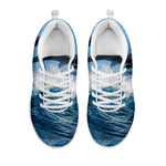 Dolphins Jumping Over Waves Print White Sneakers