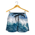 Dolphins Jumping Over Waves Print Women's Shorts