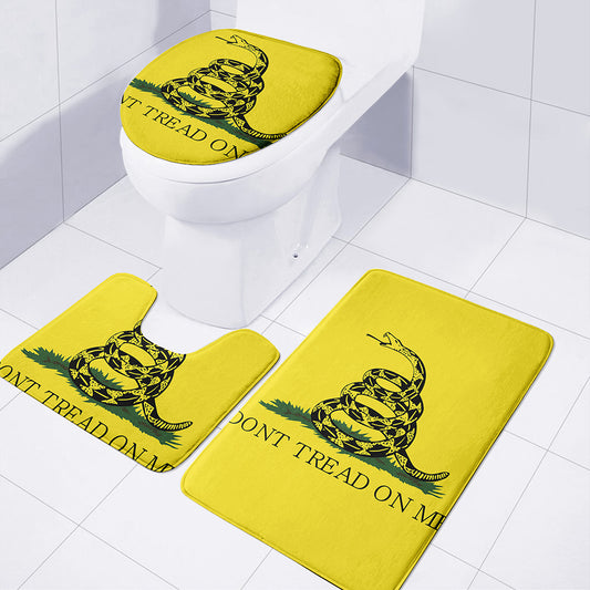 Don't Tread On Me Gadsden Flag Print 3 Piece Bath Mat Set