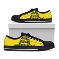 Don't Tread On Me Gadsden Flag Print Black Low Top Sneakers