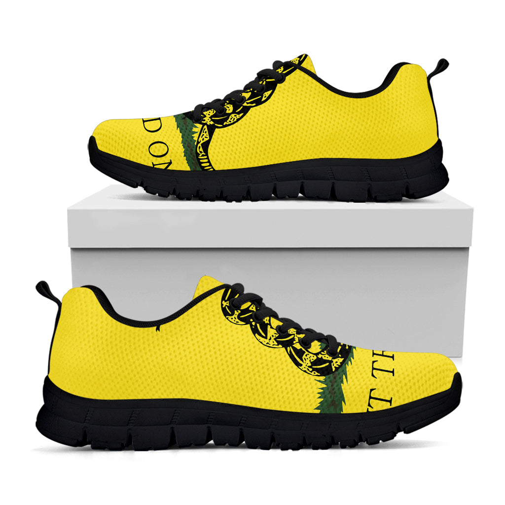 Don't Tread On Me Gadsden Flag Print Black Sneakers