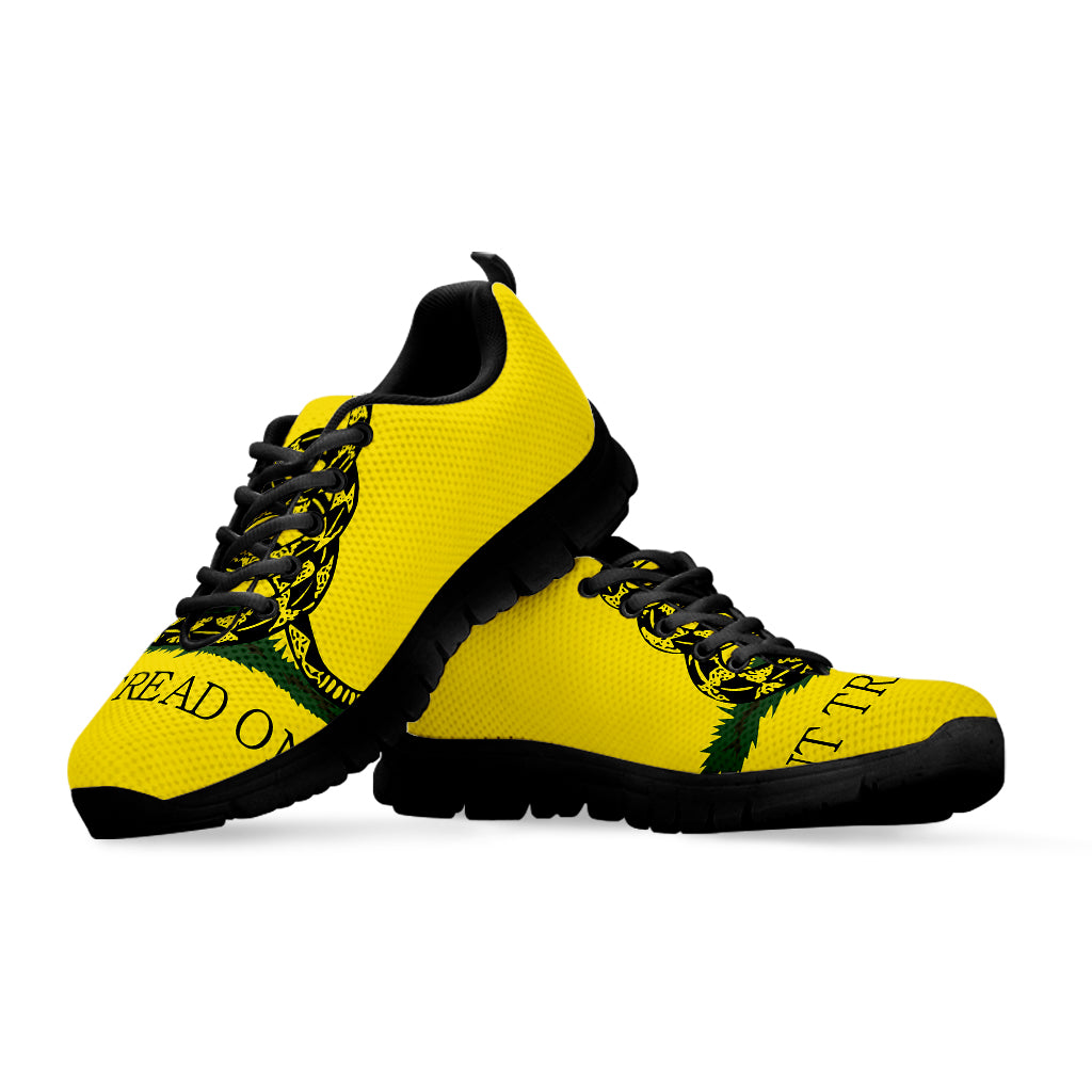 Don't Tread On Me Gadsden Flag Print Black Sneakers
