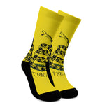 Don't Tread On Me Gadsden Flag Print Crew Socks