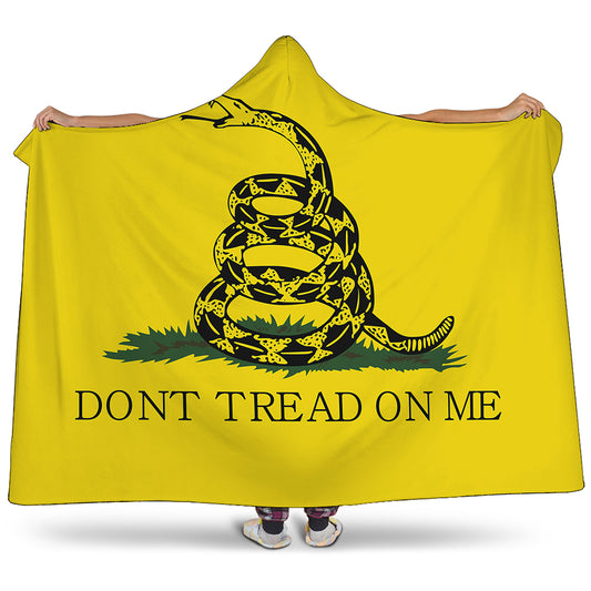 Don't Tread On Me Gadsden Flag Print Hooded Blanket
