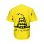 Don't Tread On Me Gadsden Flag Print Men's Baseball Jersey