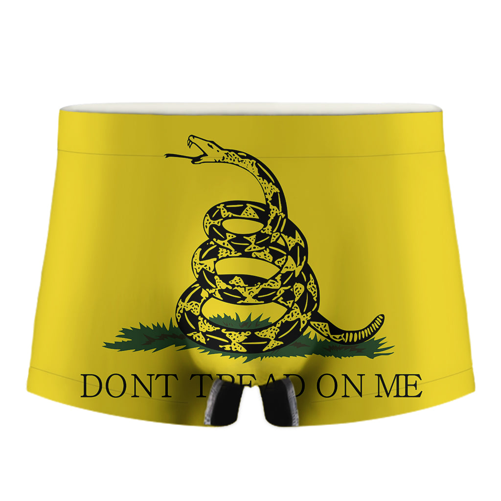 Don't Tread On Me Gadsden Flag Print Men's Boxer Briefs