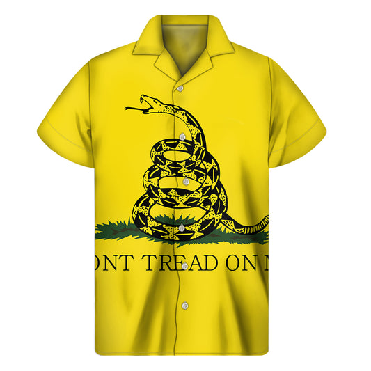 Don't Tread On Me Gadsden Flag Print Men's Short Sleeve Shirt