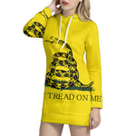 Don't Tread On Me Gadsden Flag Print Pullover Hoodie Dress