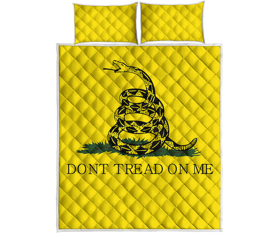 Don't Tread On Me Gadsden Flag Print Quilt Bed Set
