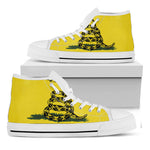 Don't Tread On Me Gadsden Flag Print White High Top Shoes