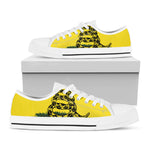 Don't Tread On Me Gadsden Flag Print White Low Top Shoes