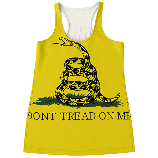 Don't Tread On Me Gadsden Flag Print Women's Racerback Tank Top