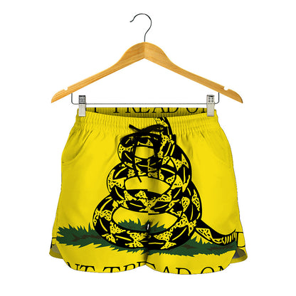 Don't Tread On Me Gadsden Flag Print Women's Shorts