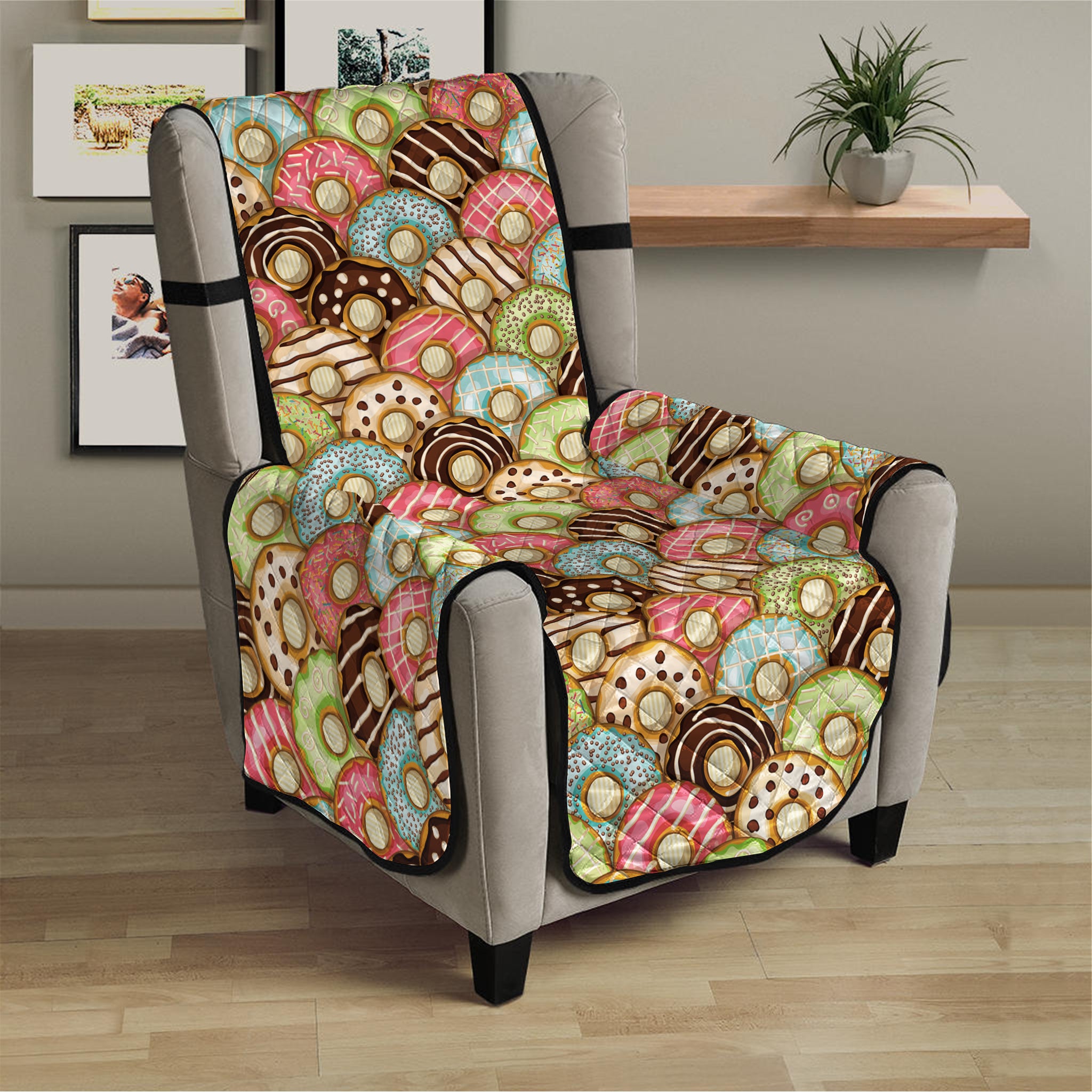 Donuts Pattern Print Armchair Protector