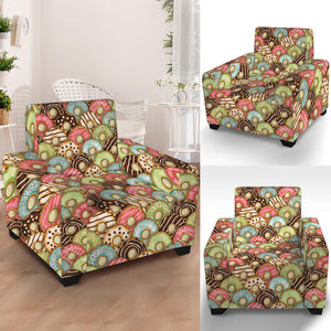 Donuts Pattern Print Armchair Slipcover