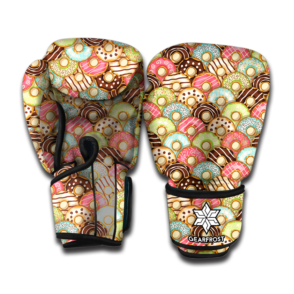 Donuts Pattern Print Boxing Gloves