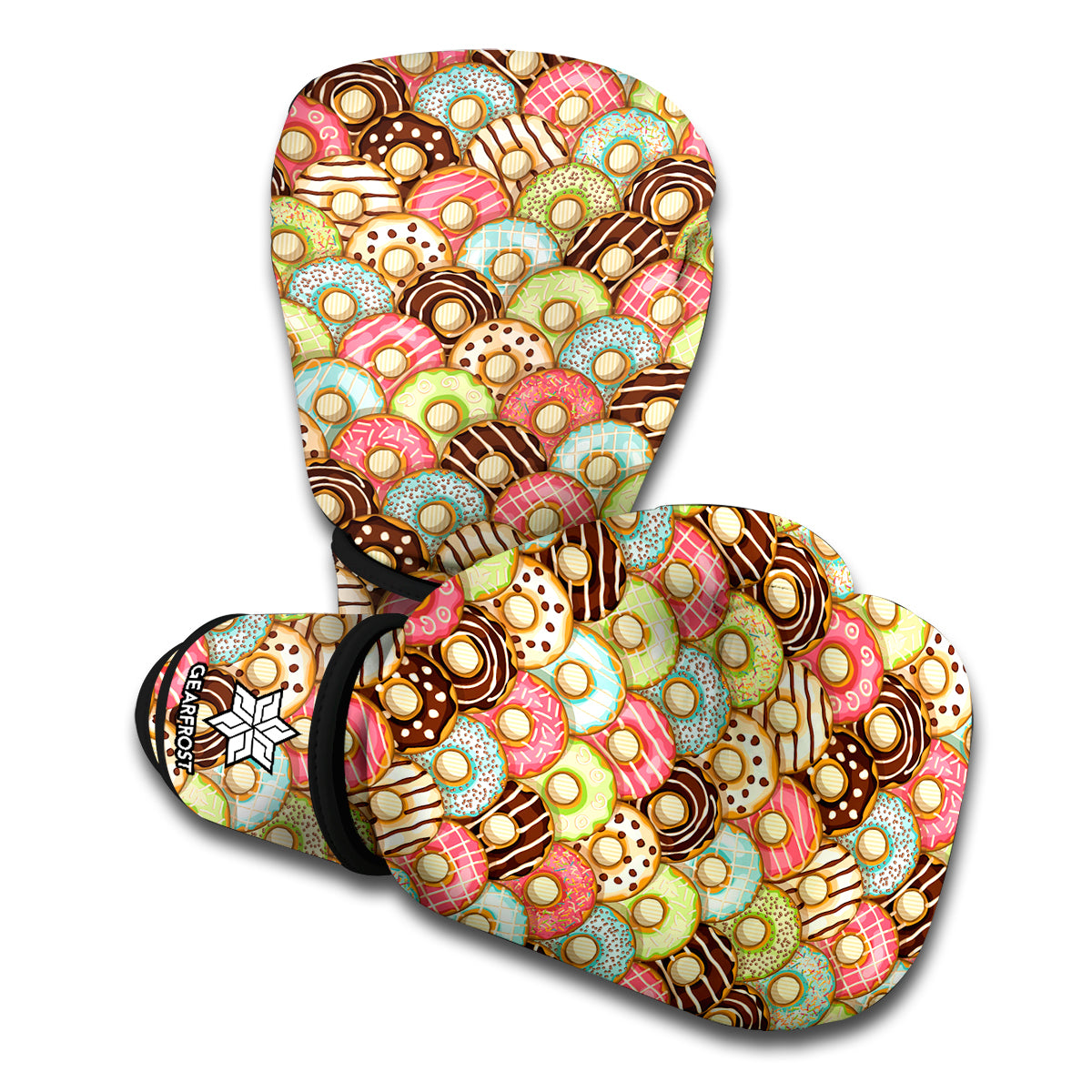 Donuts Pattern Print Boxing Gloves