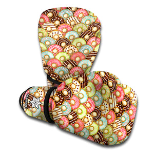 Donuts Pattern Print Boxing Gloves