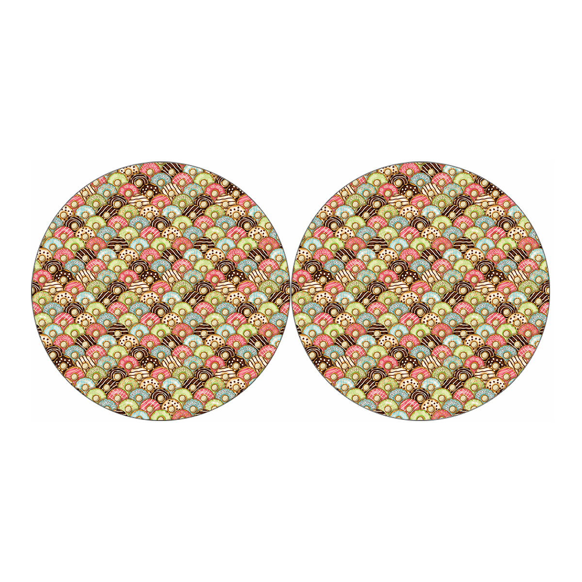 Donuts Pattern Print Car Coasters
