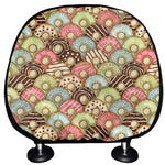 Donuts Pattern Print Car Headrest Covers