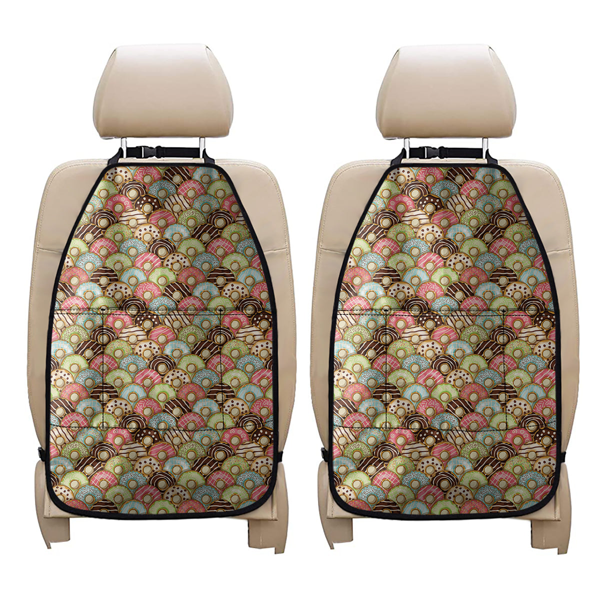 Donuts Pattern Print Car Seat Organizers