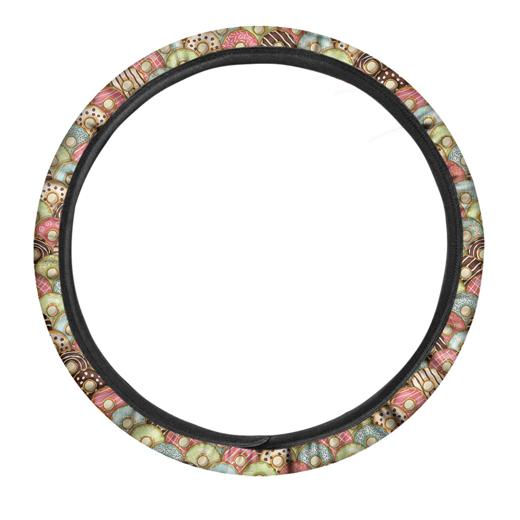 Donuts Pattern Print Car Steering Wheel Cover