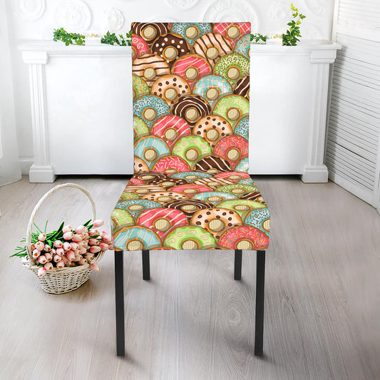 Donuts Pattern Print Dining Chair Slipcover