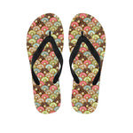 Donuts Pattern Print Flip Flops