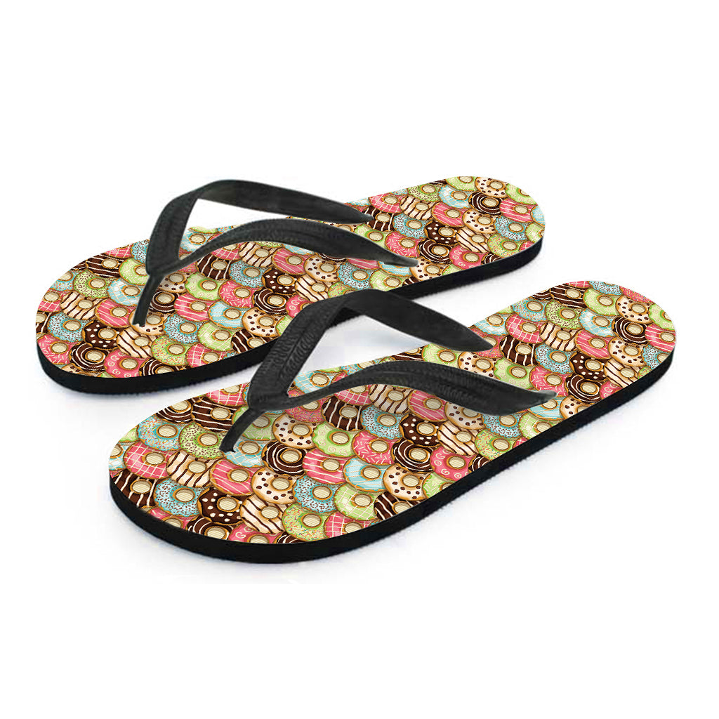 Donuts Pattern Print Flip Flops