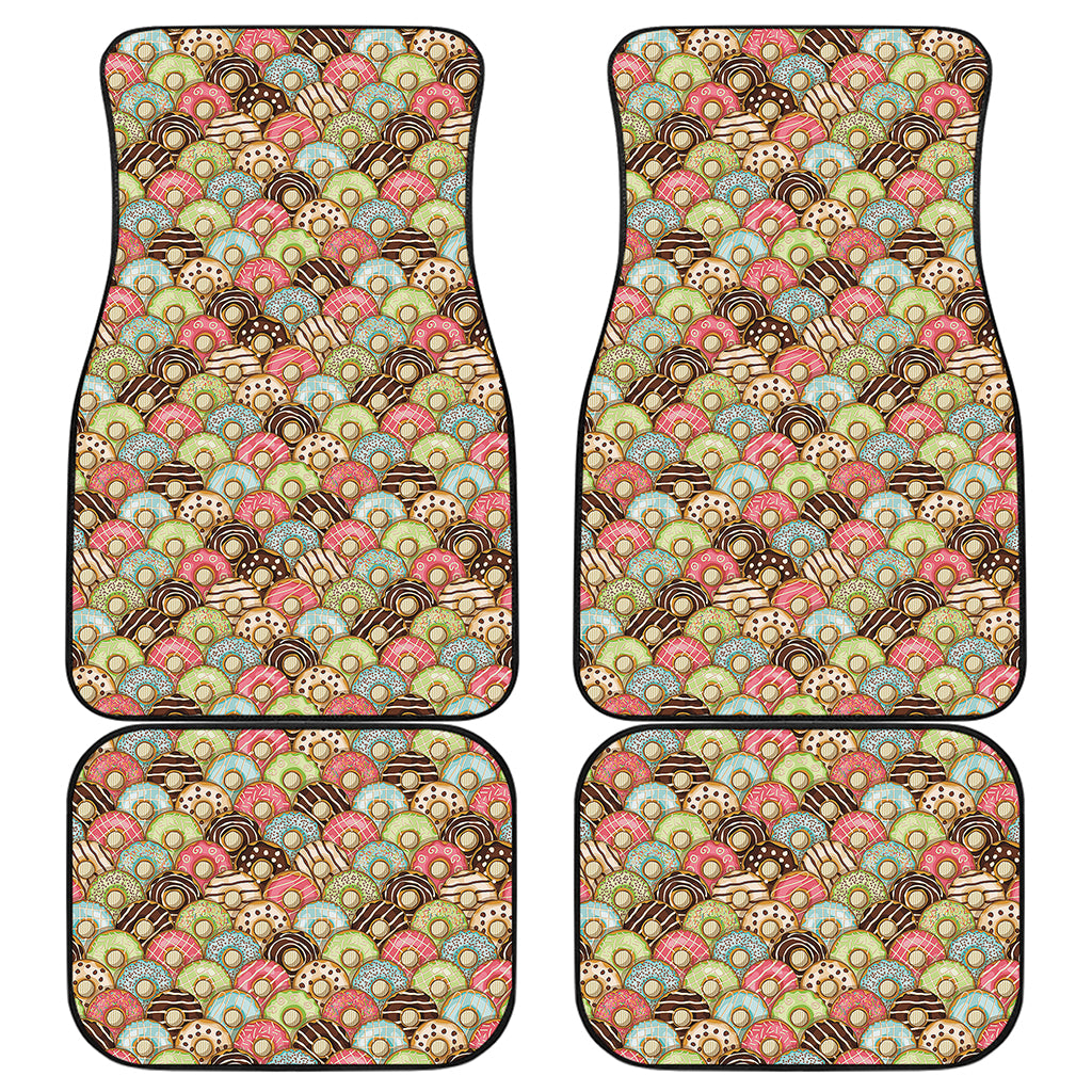 Donuts Pattern Print Front and Back Car Floor Mats