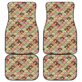 Donuts Pattern Print Front and Back Car Floor Mats