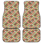 Donuts Pattern Print Front and Back Car Floor Mats