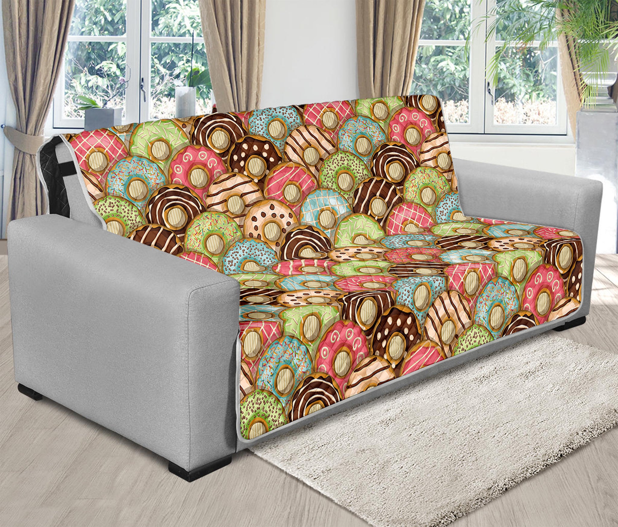 Donuts Pattern Print Futon Protector