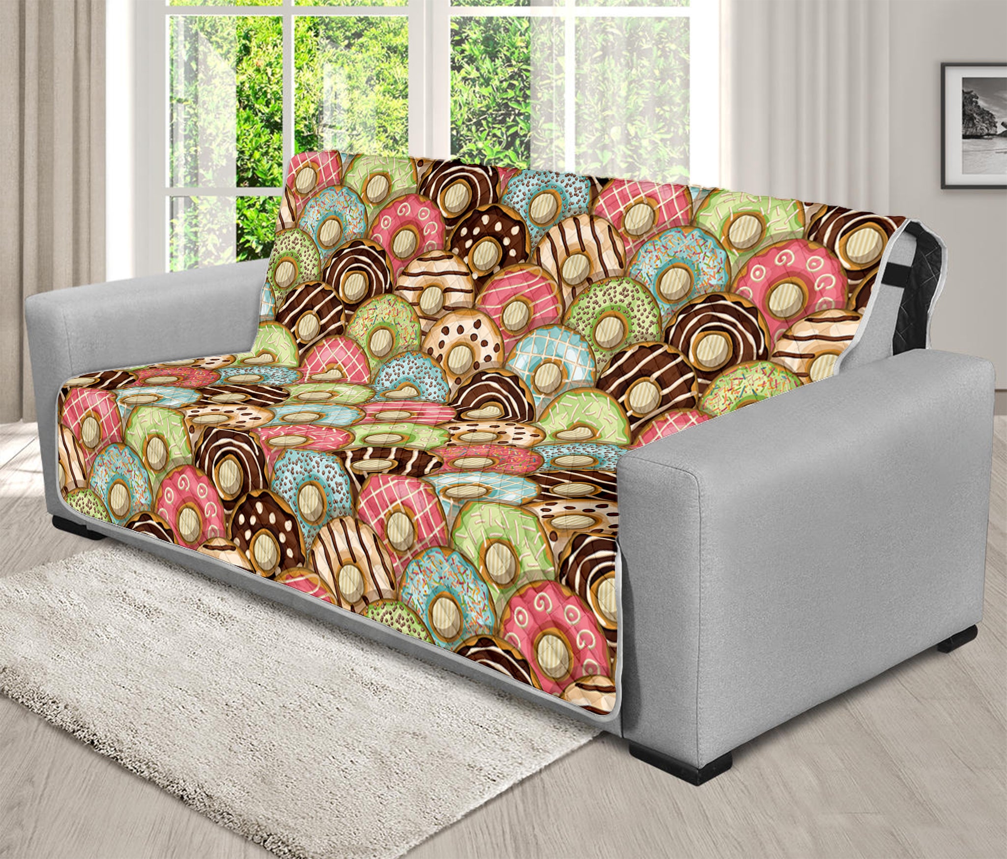 Donuts Pattern Print Futon Protector