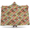 Donuts Pattern Print Hooded Blanket