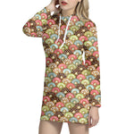 Donuts Pattern Print Hoodie Dress