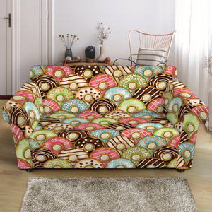 Donuts Pattern Print Loveseat Slipcover