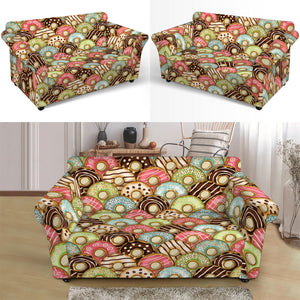 Donuts Pattern Print Loveseat Slipcover