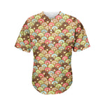 Donuts Pattern Print Men's Baseball Jersey
