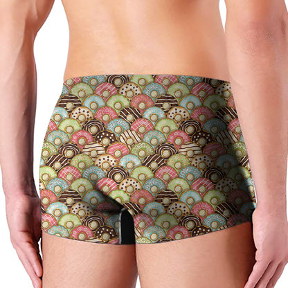 Donuts Pattern Print Men's Boxer Briefs