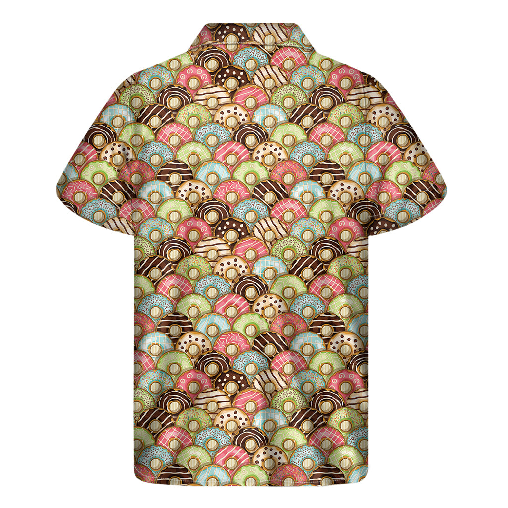 Donuts Pattern Print Men's Short Sleeve Shirt