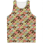 Donuts Pattern Print Men's Tank Top