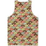 Donuts Pattern Print Men's Tank Top