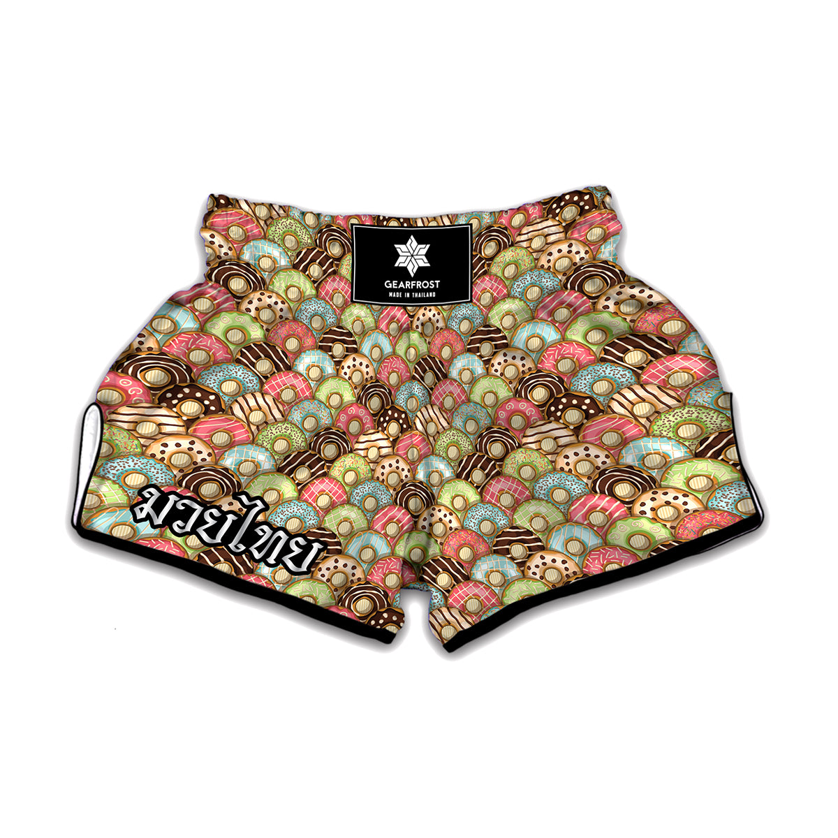 Donuts Pattern Print Muay Thai Boxing Shorts